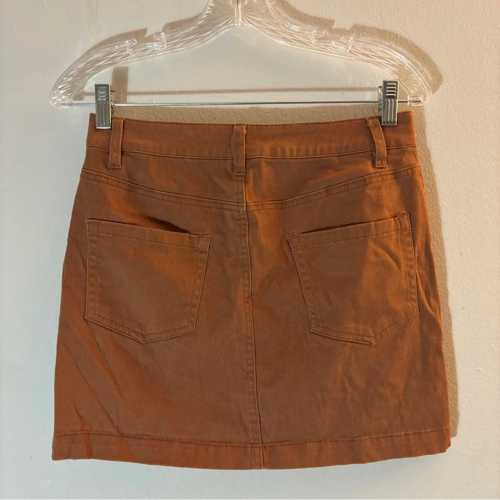 Angel Kiss Copper Button-Front Mini Skirt